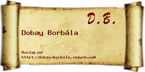 Dobay Borbála névjegykártya
