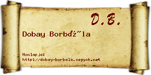 Dobay Borbála névjegykártya